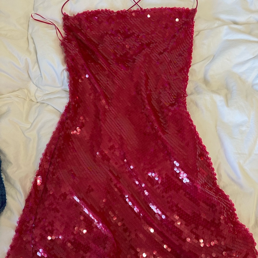 Zara pink Sequin mini Dress